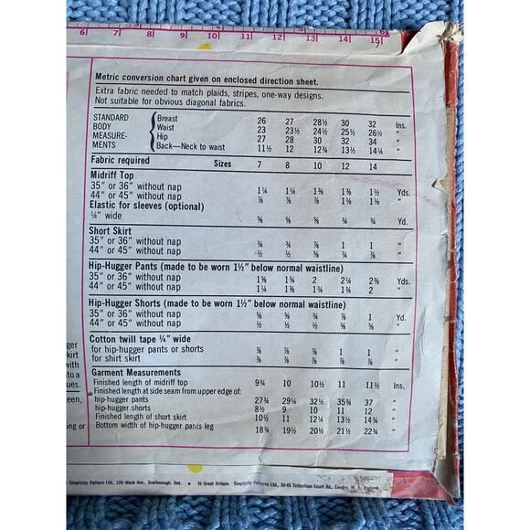 Simplicity 6911 Sewing pattern girls crop top shorts pants mini skirt size 12 - Picture 5 of 5